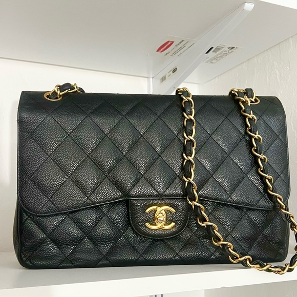 CHANEL Handbags - ❌Gone❌Chanel Jumbo Classic Double Flap Caviar with Gold hardware